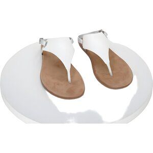 White Mountain London T-Strap Thong Sandals White Women US 8.5M